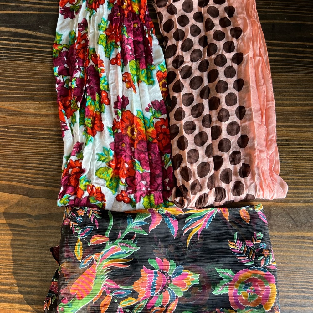 Cato Floral and Polka Dot Scarf Bundle
